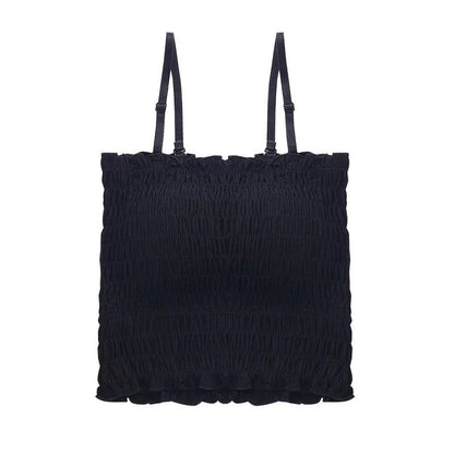 Wrinkled Chest-wrapped Beautiful Back Tube Top Vest Women