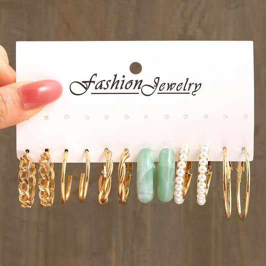 Acrylic C Type Earring Chain Earring Set - Odyssey