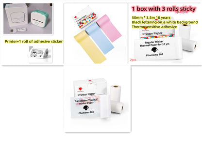 Phomemo T02 Mini Bluetooth Thermal Printer – Inkless Label & Photo Printer for iOS/Android