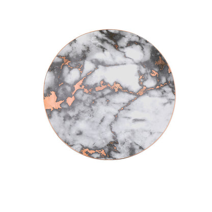 Western Ceramic Steak Plate – High-Temperature Fired Porcelain with Gold Trim