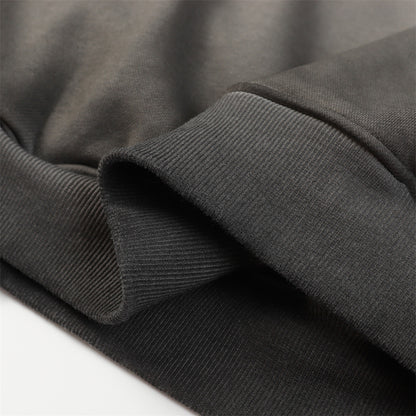 Gradient Inkjet Letter Crew Neck Brushed Hoodie – Stylish Casual Streetwear Sweatshirt