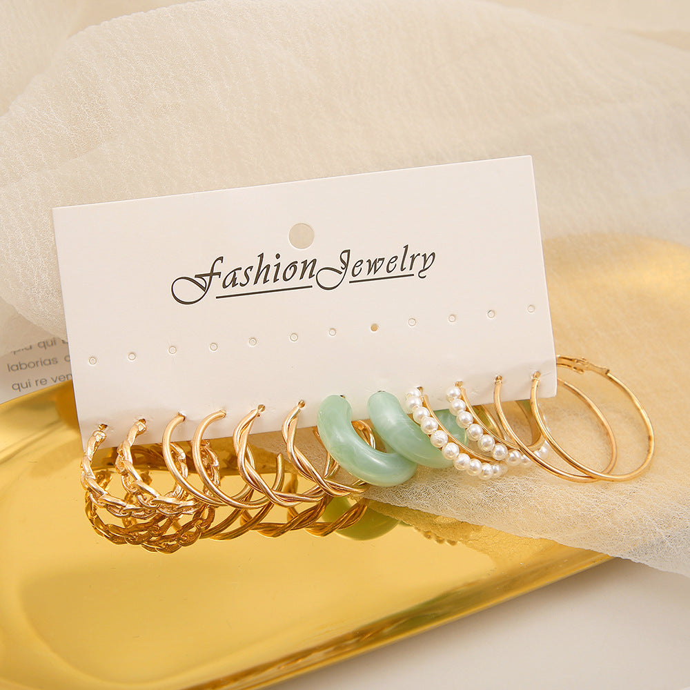 Acrylic C Type Earring Chain Earring Set - Odyssey