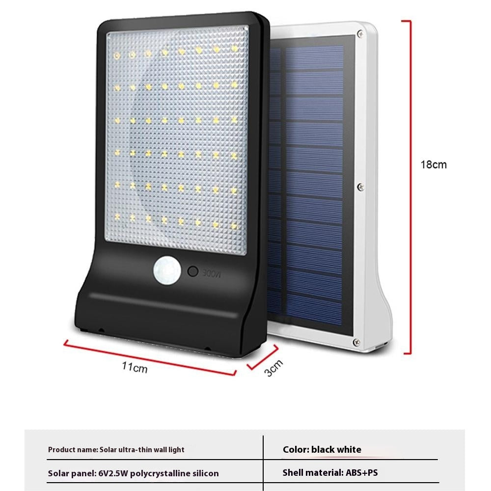 Outdoor Solar Courtyard Human Body Induction Wall Lamp Intelligent Light Sense Garden Villa Balcony Exterior Wall