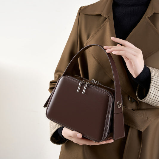 Women’s Genuine Leather Crossbody Commuter Bag – Urban Simplicity Hanging Ear Series