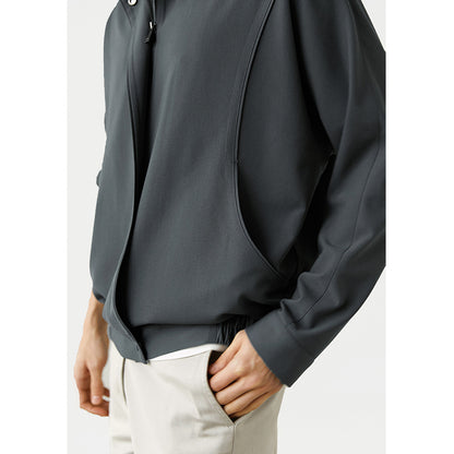 Men's Loose Fit Pilot Jacket – Lightweight Spring Casual Coat, Long Sleeve Polyester