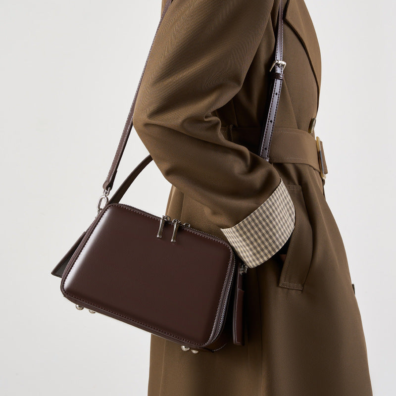 Women’s Genuine Leather Crossbody Commuter Bag – Urban Simplicity Hanging Ear Series