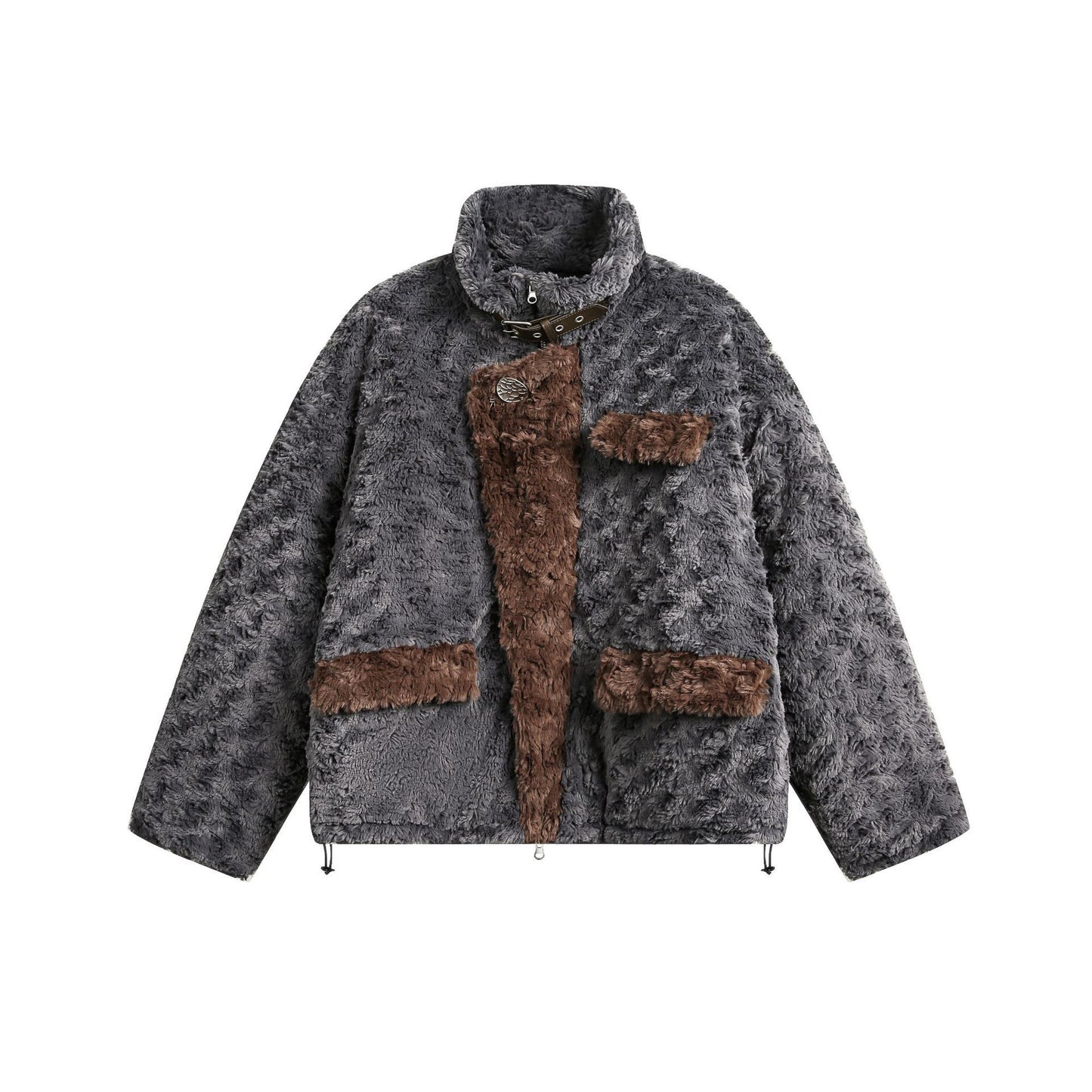 Fur Collar Fleece Cotton-padded Clothes American Retro
