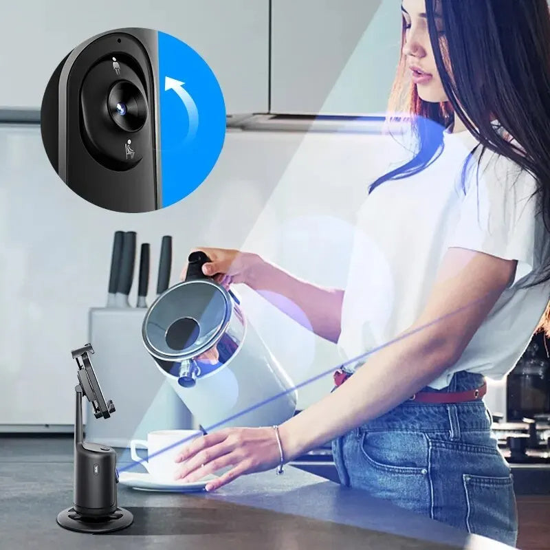 360° Auto Face Tracking AI Smart Gimbal – Phone Holder for Vlog, Live Streaming & More