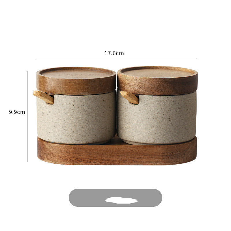 Retro Japanese-Style Ceramic Seasoning Pot – Single, 2-Piece, or 3-Piece Earthenware Set