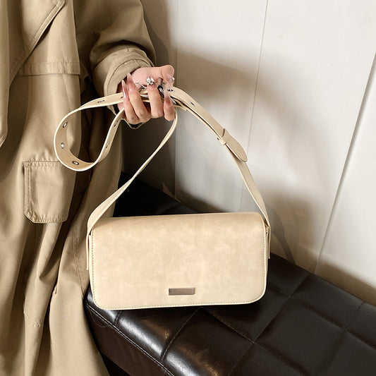 Urban Simplicity PU Leather Women’s Shoulder Bag – Medium Hardness, Horizontal Square, Daily Use