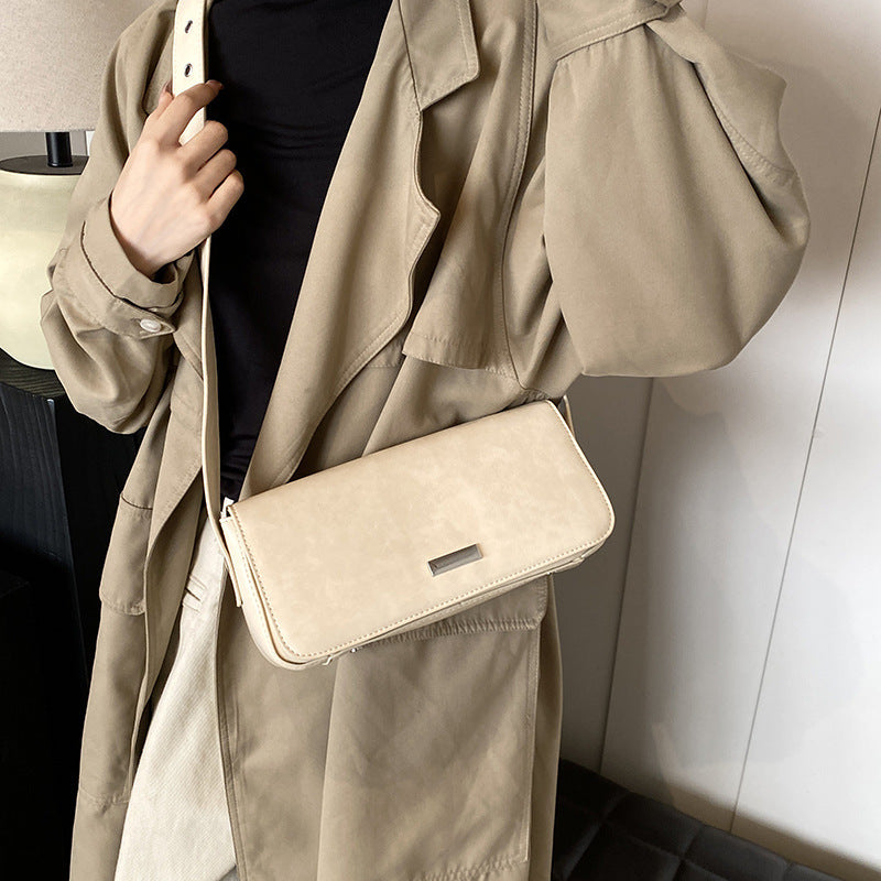 Urban Simplicity PU Leather Women’s Shoulder Bag – Medium Hardness, Horizontal Square, Daily Use