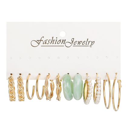 Acrylic C Type Earring Chain Earring Set - Odyssey