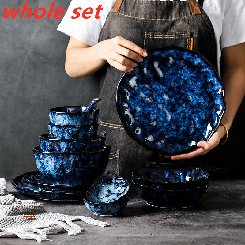 Blue Enchantress Ceramic Tableware Set – Luxury Hotel & Restaurant Plate and Bowl Collection