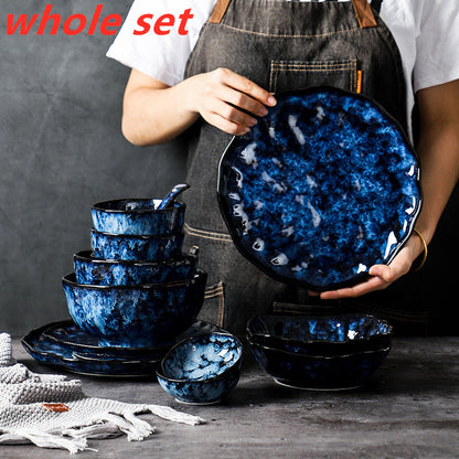 Blue Enchantress Ceramic Tableware Set – Luxury Hotel & Restaurant Plate and Bowl Collection