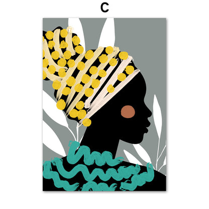Abstract Girl Canvas Wall Art – Modern Frameless Home Decor for Living Room
