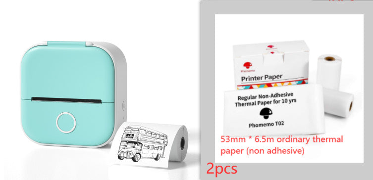 Phomemo T02 Mini Bluetooth Thermal Printer – Inkless Label & Photo Printer for iOS/Android