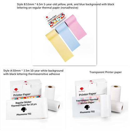 Phomemo T02 Mini Bluetooth Thermal Printer – Inkless Label & Photo Printer for iOS/Android