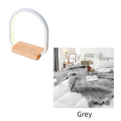 Multifunctional Wireless Charging Table Lamp – Metal Shade, USB Powered, Eye Protection, Creative Bedside Light