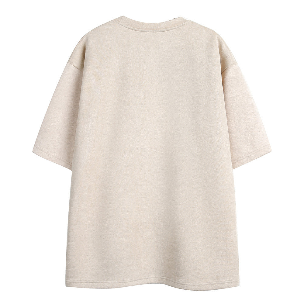 Men’s Fashion Embroidered Floral T-Shirt – Short Sleeve, Casual, Loose Fit, Summer Style