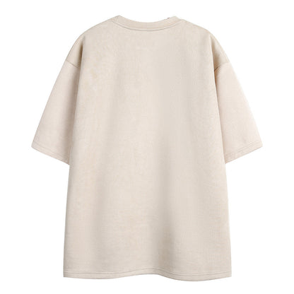 Men’s Fashion Embroidered Floral T-Shirt – Short Sleeve, Casual, Loose Fit, Summer Style