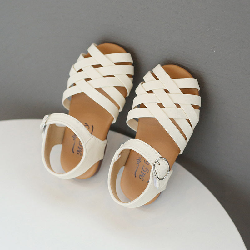 🩰 Kids Buckle Toe Soft Sole Woven Sandals