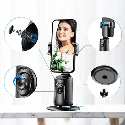 360° Auto Face Tracking AI Smart Gimbal – Phone Holder for Vlog, Live Streaming & More
