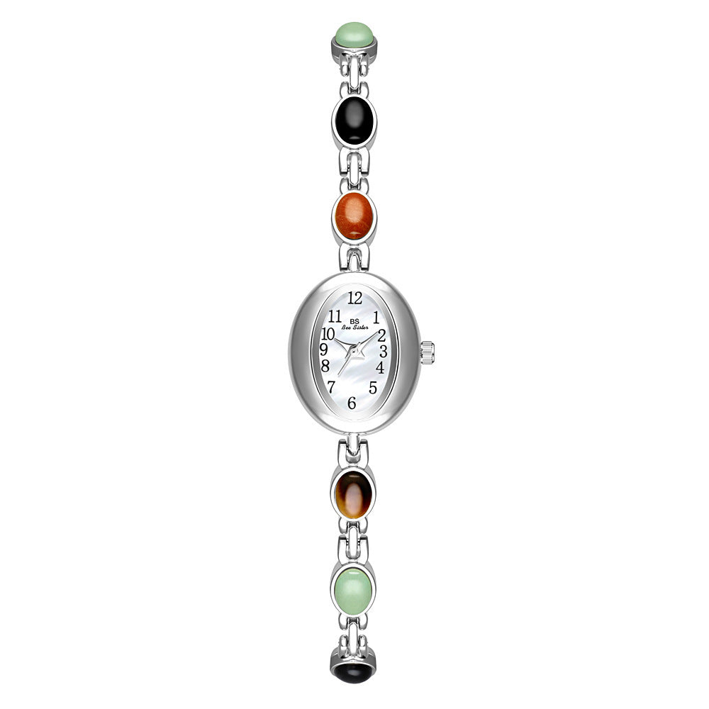 Natural Tiger Eye Premium Women's Watch – Elegant Vintage Gold Fashion Timepiece