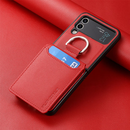 Multifunctional Solid Color Ring Phone Case – For Samsung Z Flip Series