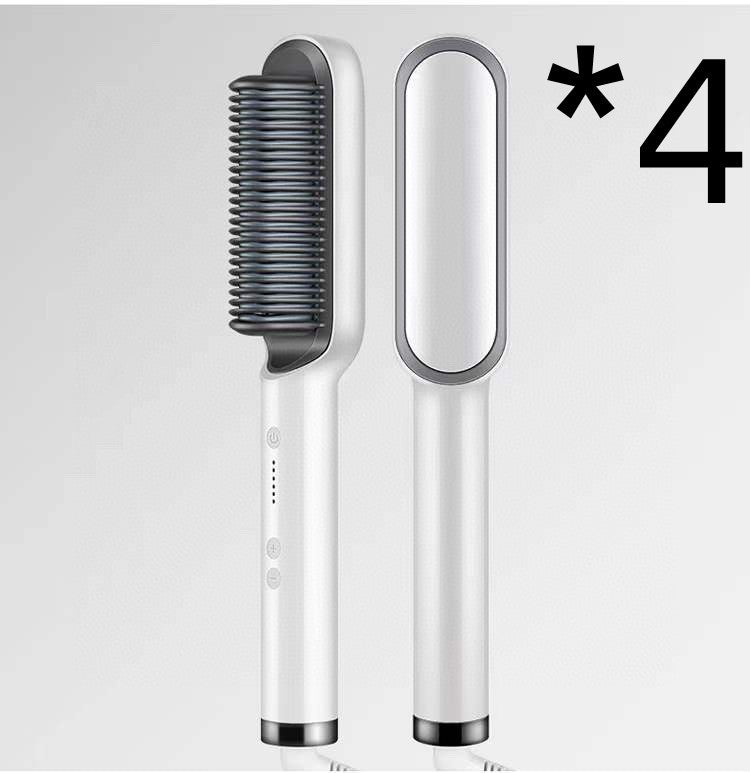 2-in-1 Hair Straightener & Curling Hot Comb – Negative Ion Ceramic Brush | Dual-Purpose Styling Tool