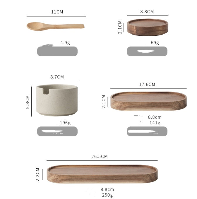 Retro Japanese-Style Ceramic Seasoning Pot – Single, 2-Piece, or 3-Piece Earthenware Set