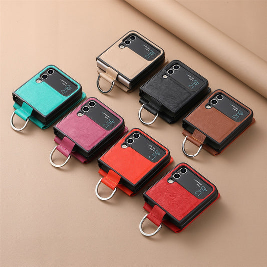 Multifunctional Solid Color Ring Phone Case – For Samsung Z Flip Series